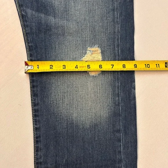 Christian Audigier Mens 33x29 Distressed Blue Designer Jeans‎ Y2K Streetwear - Picture 11 of 11